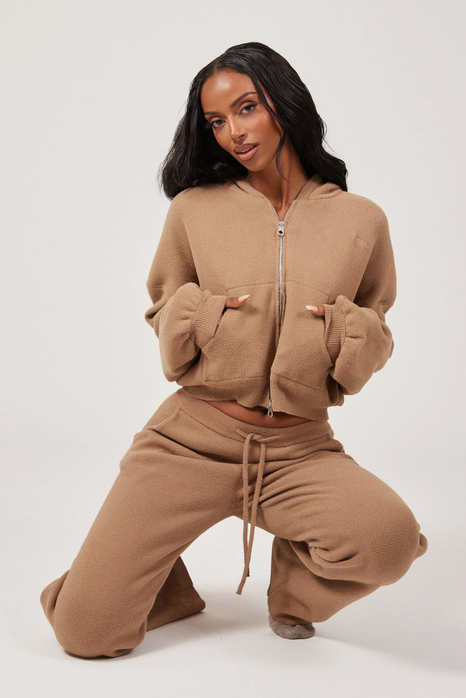 The Mars Soft Knit Zip Hoodie - Mocha