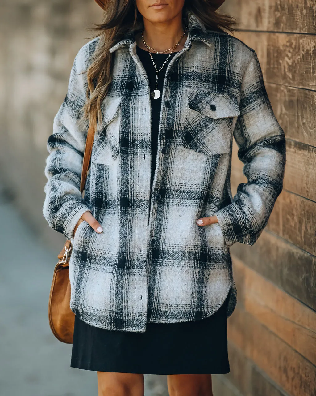 Toleet-Winter and Autumn Outfits Christmas/Thanksgiving_Chandra Plaid Shacket with Pockets