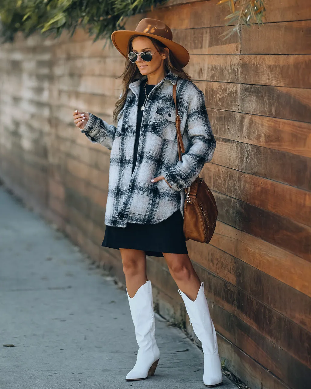 Toleet-Winter and Autumn Outfits Christmas/Thanksgiving_Chandra Plaid Shacket with Pockets