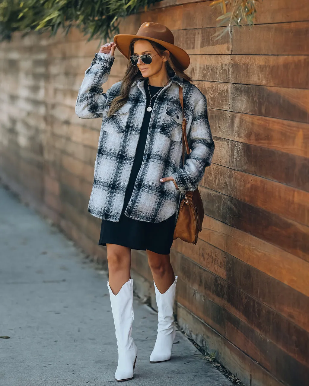 Toleet-Winter and Autumn Outfits Christmas/Thanksgiving_Chandra Plaid Shacket with Pockets