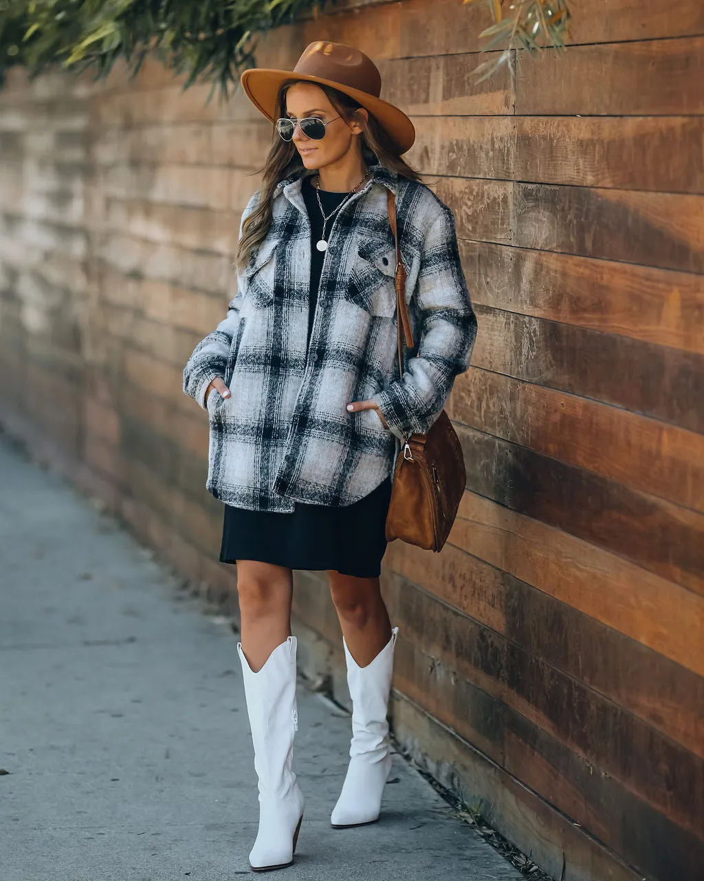 Toleet-Winter and Autumn Outfits Christmas/Thanksgiving_Chandra Plaid Shacket with Pockets