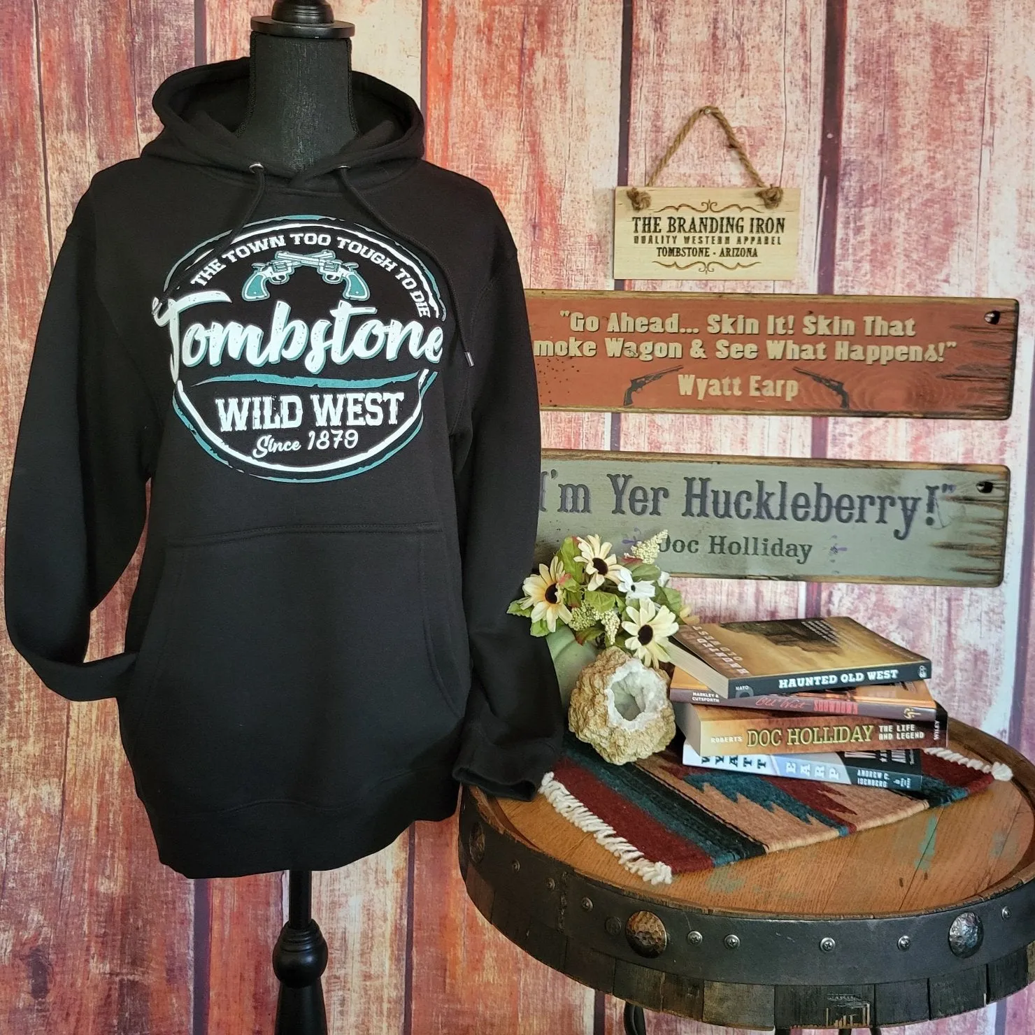 Tombstone, Arizona Premium Pullover Hoodie by Black Anchor Supply Co. LS14001