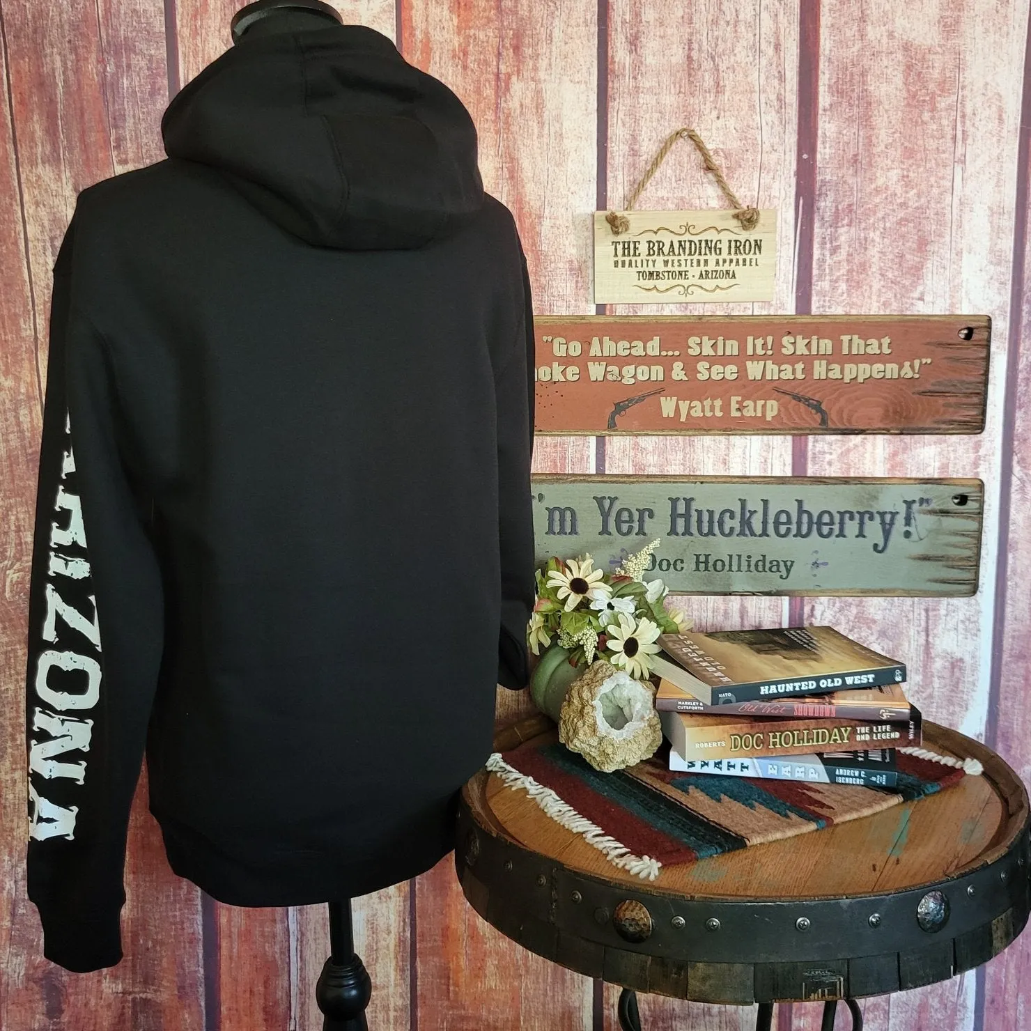 Tombstone, Arizona Premium Pullover Hoodie by Black Anchor Supply Co. LS14001