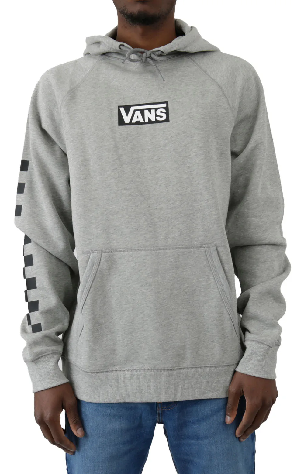 Vans Versa Performance Pullover Hoodie - Cement Heather with Checkerboard Accents