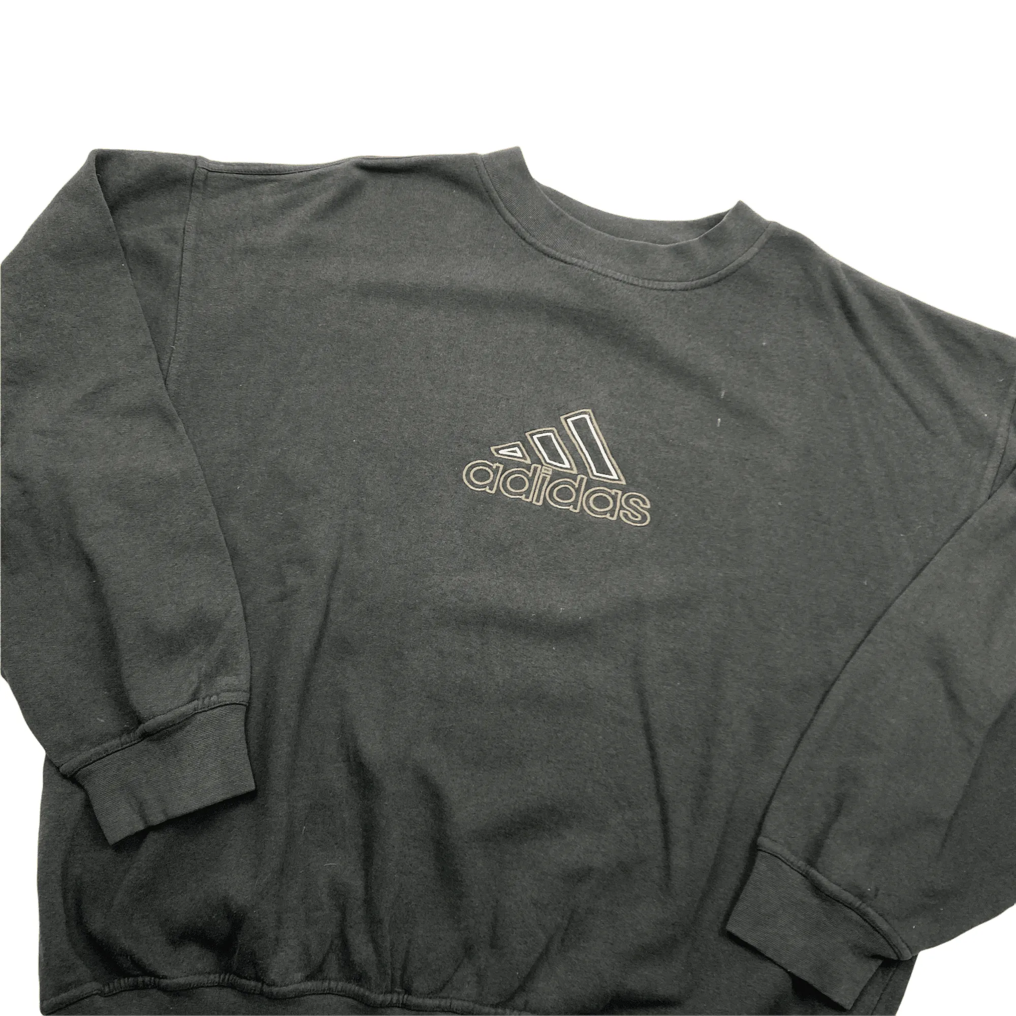 Vintage 90s Brown Adidas Spell-Out Sweatshirt - Large