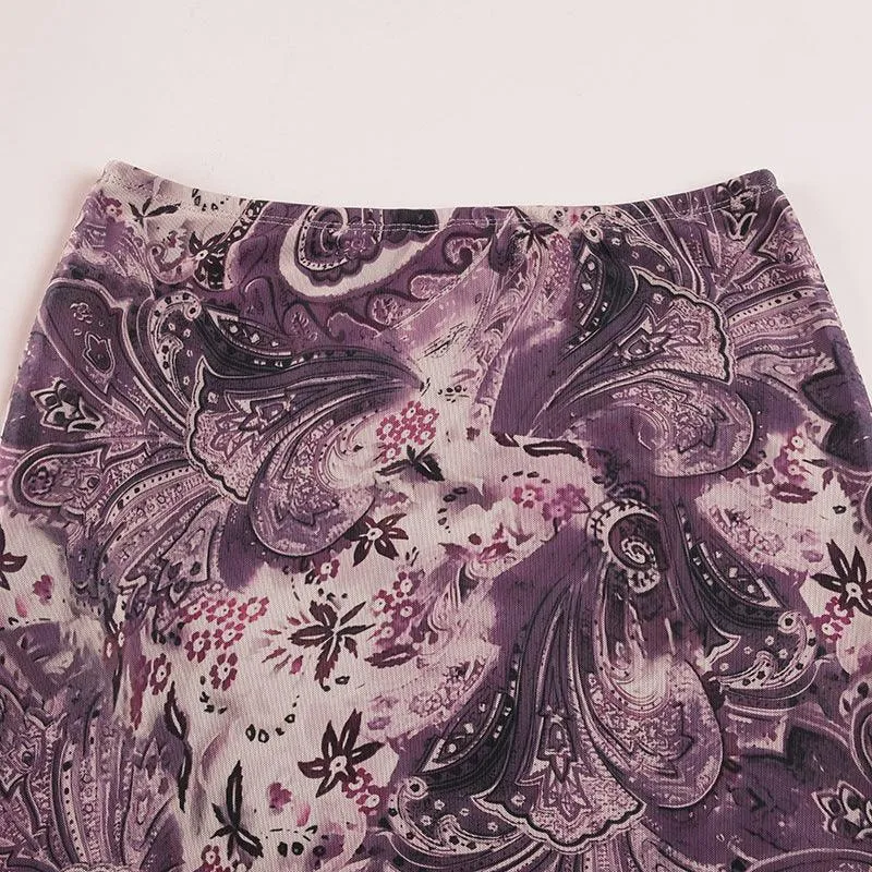 Vintage Paisley Midi Skirt