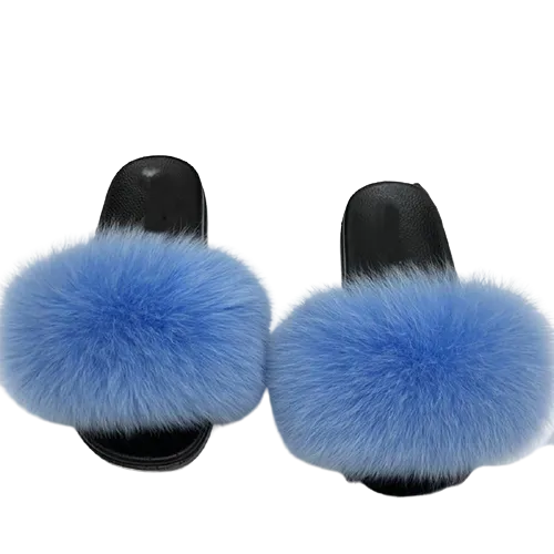 Women Indoor/Outdoor Faux Fur Fluffy Comfortable  Flip Flops