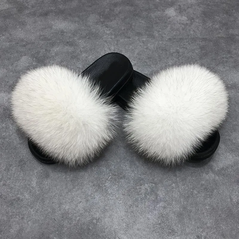 Women Indoor/Outdoor Faux Fur Fluffy Comfortable  Flip Flops