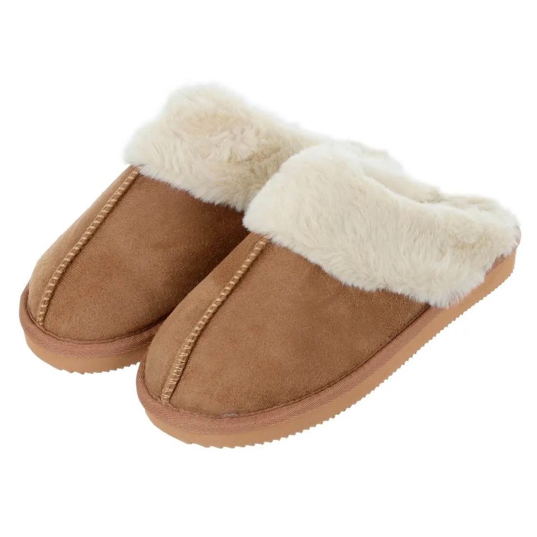 Womens Mule Slippers Luxury Microsuede Faux Fur Non-Slip