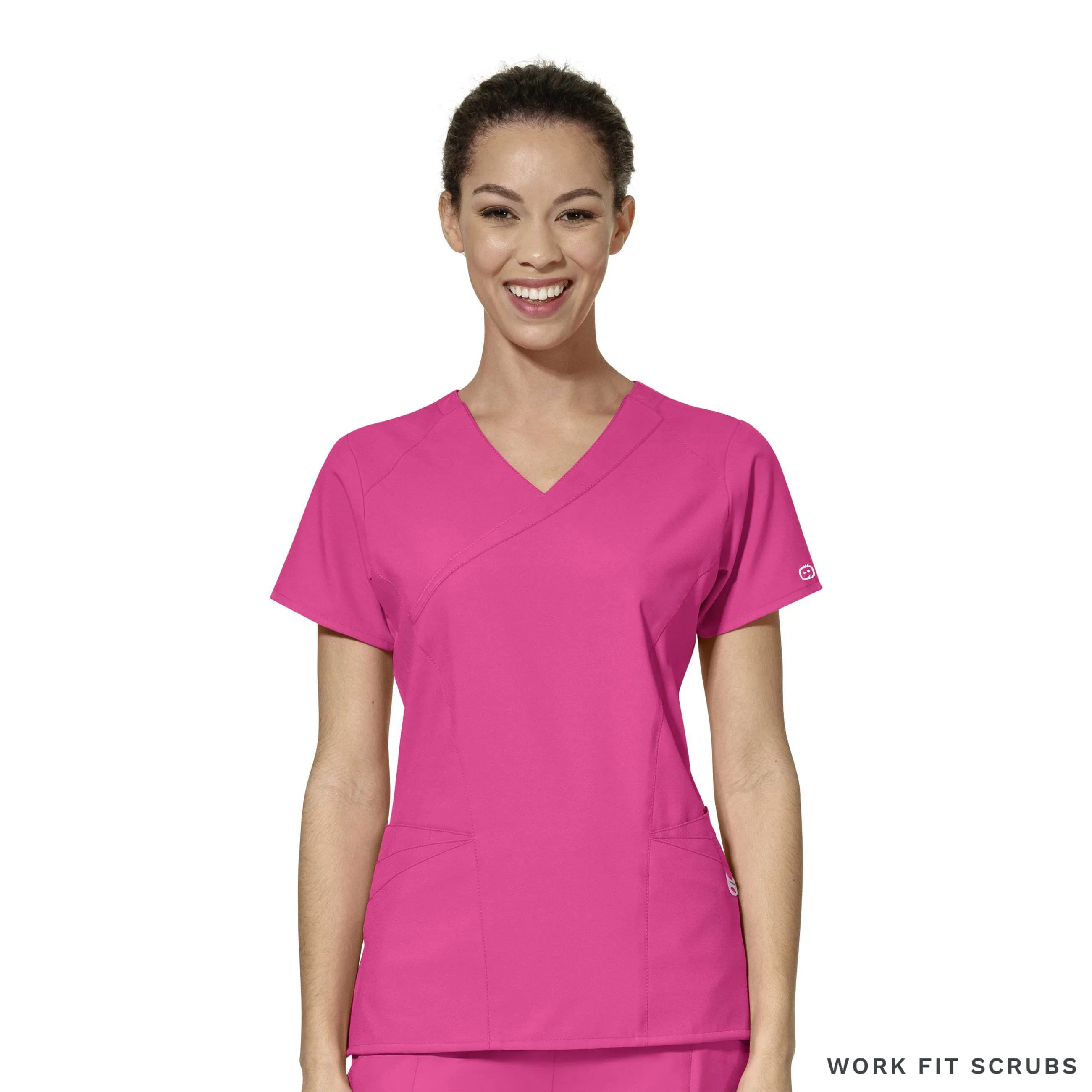 WonderWink - Women's Mock Wrap Solid Scrub Top- W6455