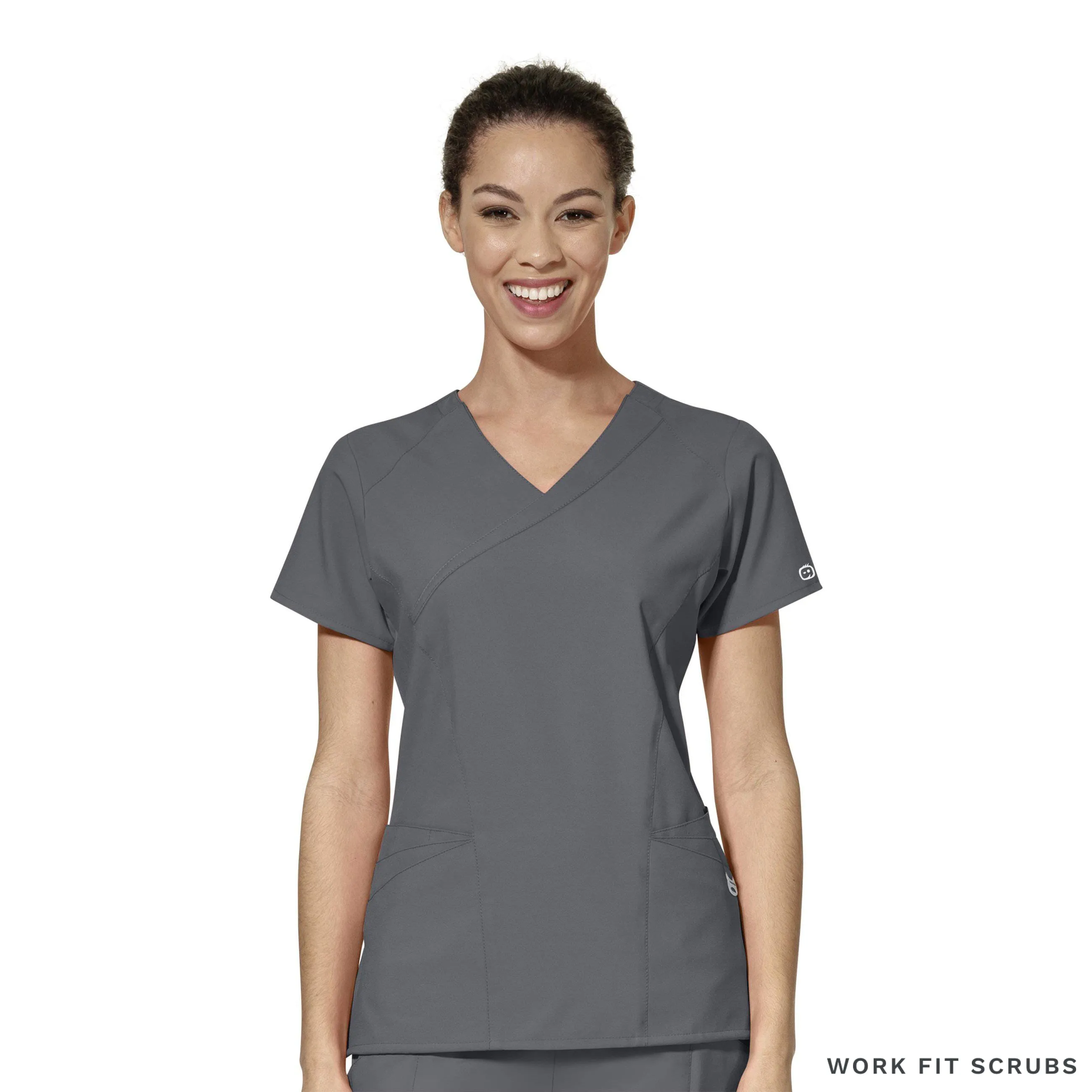 WonderWink - Women's Mock Wrap Solid Scrub Top- W6455