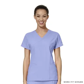 WonderWink - Women's Mock Wrap Solid Scrub Top- W6455