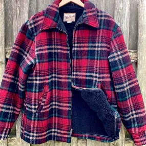 WOOLRICH Vintage Wool Fleece Lined Zippered Winter Coat Shirt Jacket Shacket